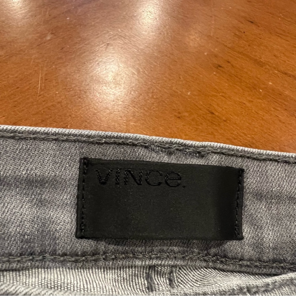 VINCE Dylan Skinny Jean Destructed Dark Gray Wash Size 30 Designer Full Length - Picture 11 of 16